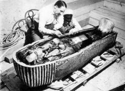 Howard Carter attending to King Tut's tomb